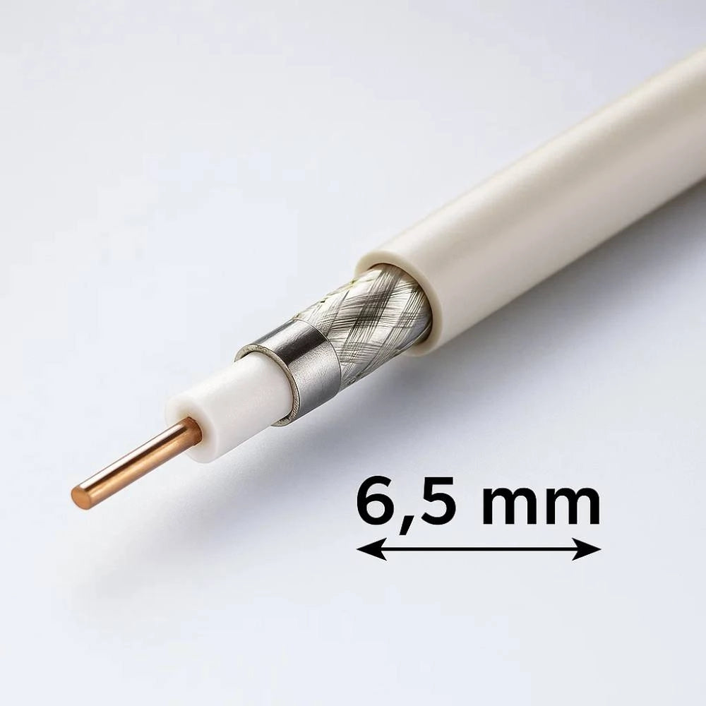 Cavo coassiale tv 75Ω classe b ccs Ø6,5mm matassa da 10 metri per impianti sat