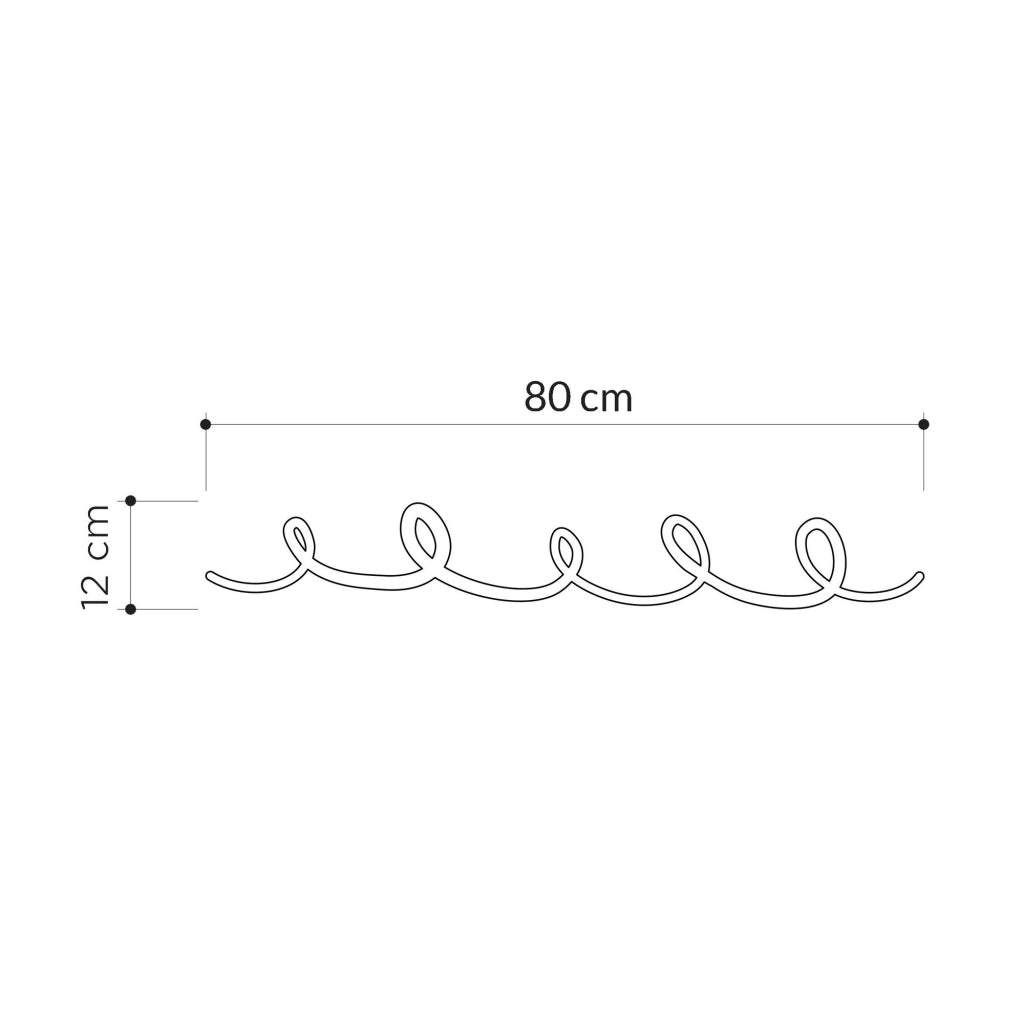 Appendiabiti da parete in metallo "Sing" - 22 x 5 x 97 cm - Nero