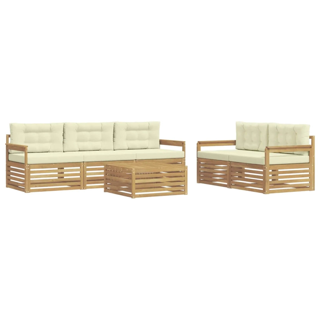 Set di divani da esterno 6 pz Bianco e Crema 3390030