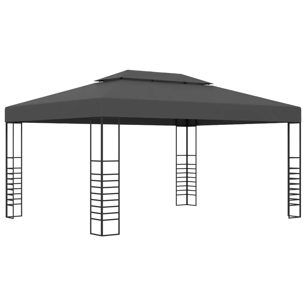 Gazebo | Pergolato con Stringa di Luci LED 3x4 m Antracite