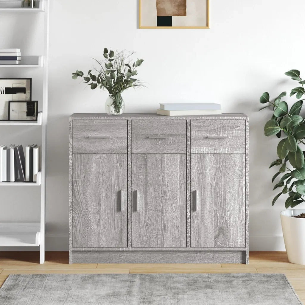 Credenza-Buffet-Armadio da cucina Grigio Sonoma 91x28x75 cm in Legno Multistrato