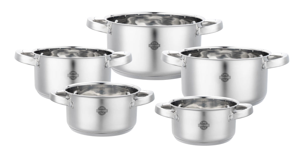 Set 5 Casseruole Divinox in Alluminio – Misure 12/14/16/18/20 cm