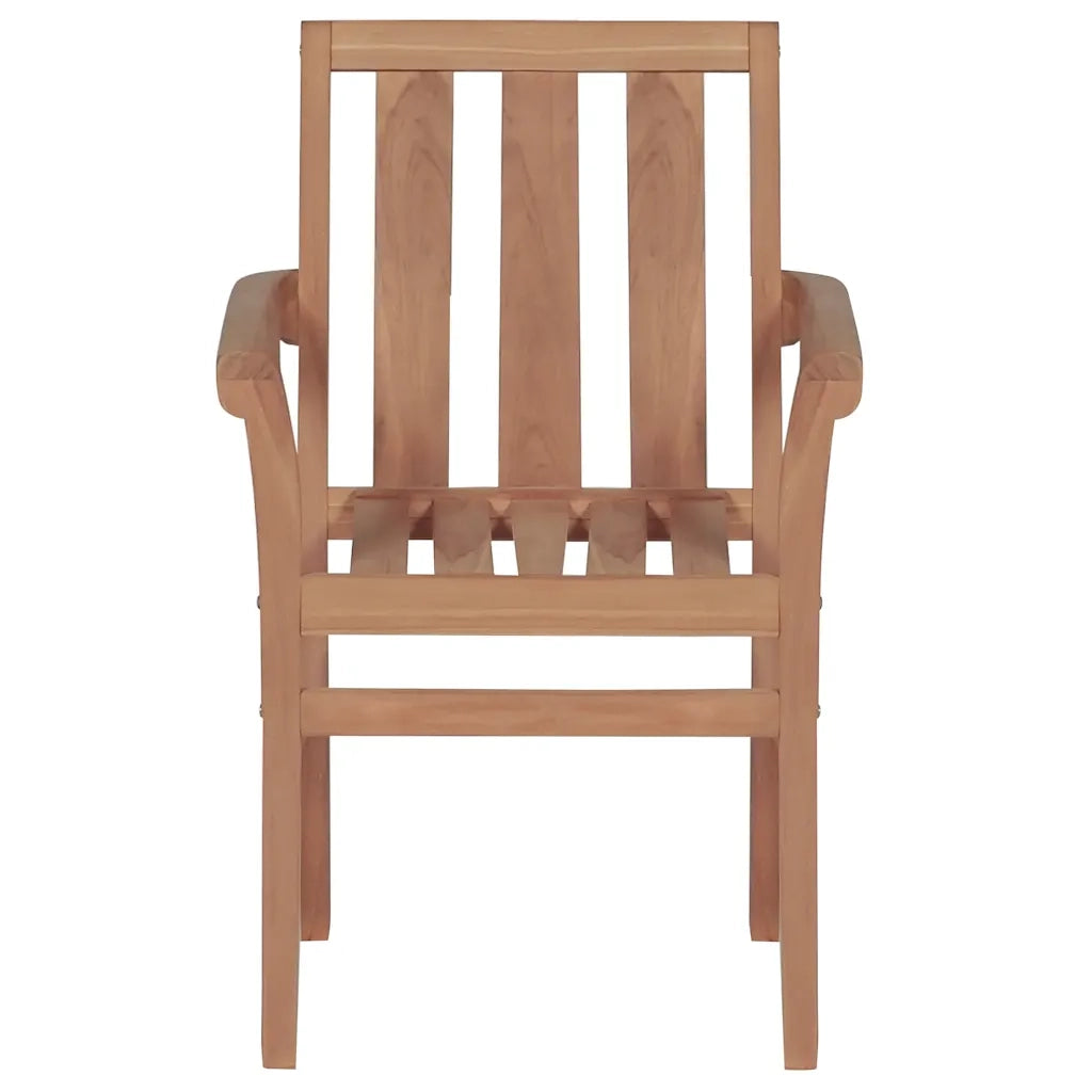 Sedie da Giardino 2 pz con Cuscini Crema Massello di Teak cod mxl 6143