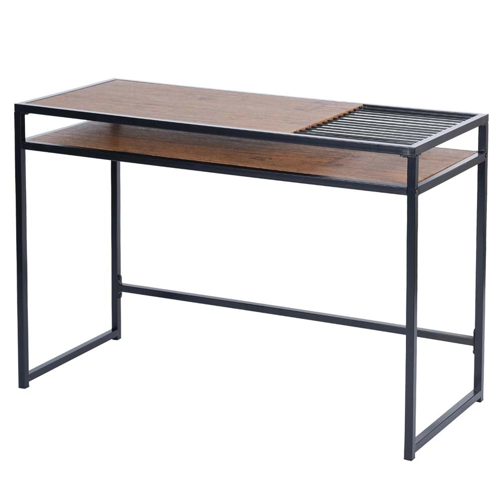 Scrivania Tavolo Consolle PC Legno e Metallo con Portadocumenti Casa Ufficio