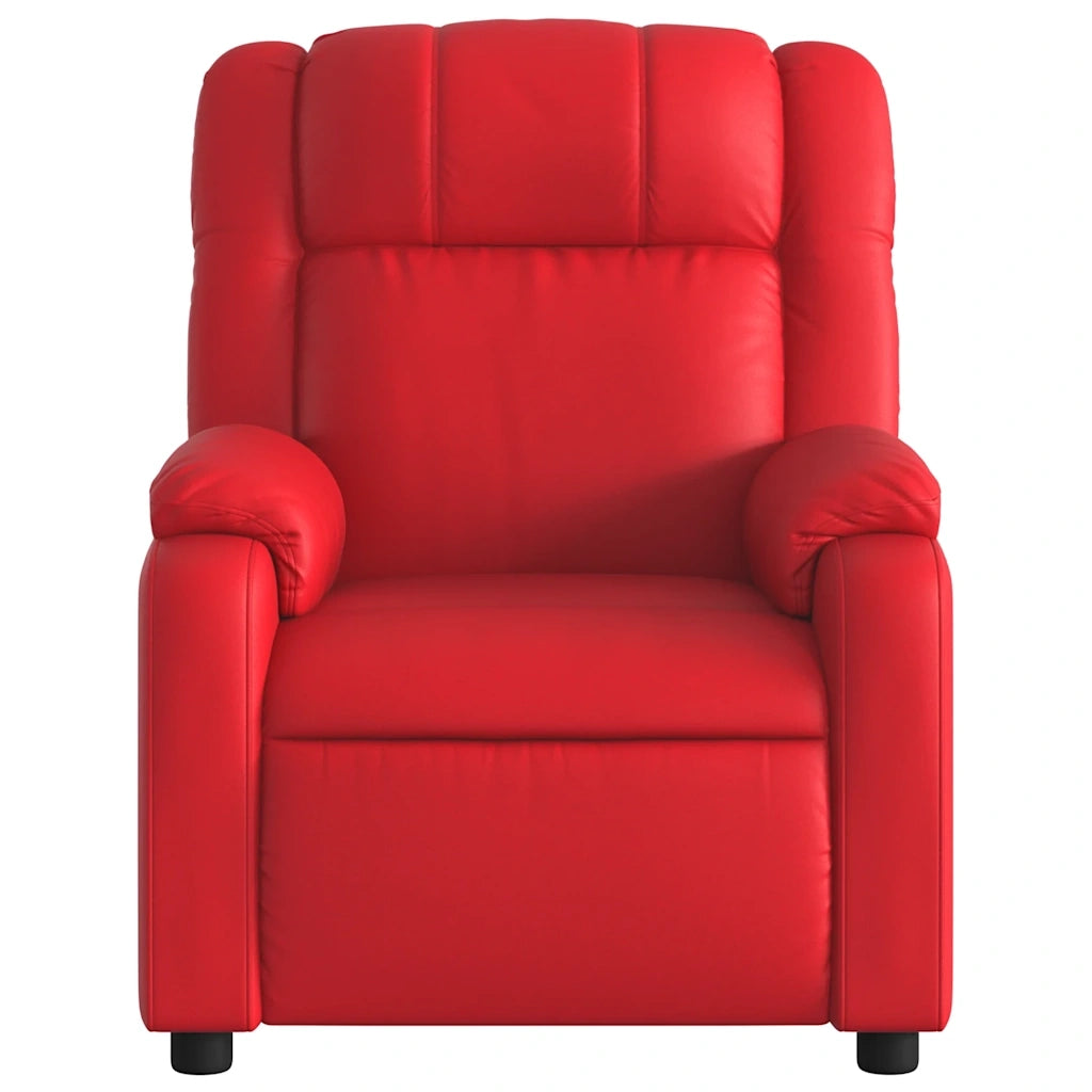Divano Sedia-Poltrona Reclinabile Rossa in Similpelle 323892