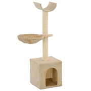 Tiragraffi albero per gatti cuccia per gatti giocattolo peluche sisal 105 cm beige 3702157