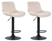 Set di 2 sgabelli da bar Lentini Velvet crema,nero