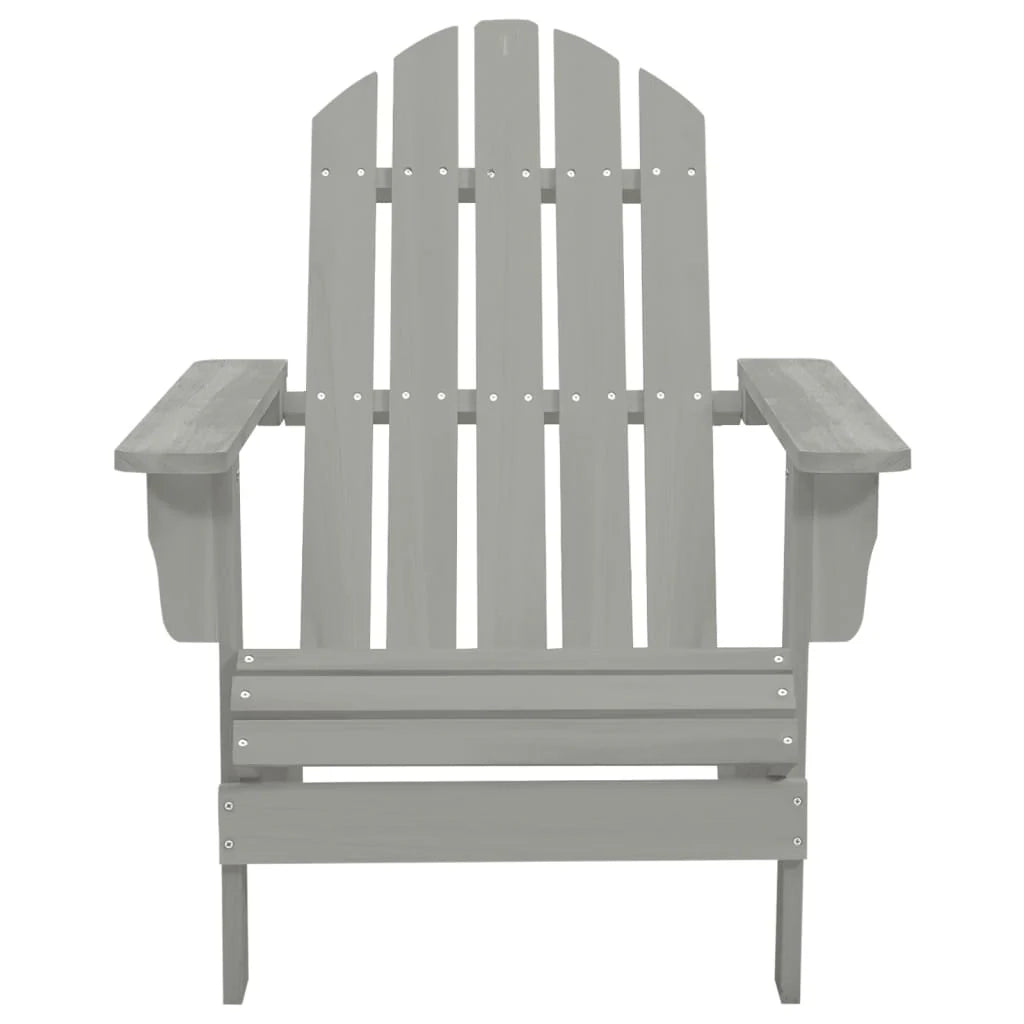Sedia da giardino Adirondack con pouf e tavolo in abete grigio 02_0013326