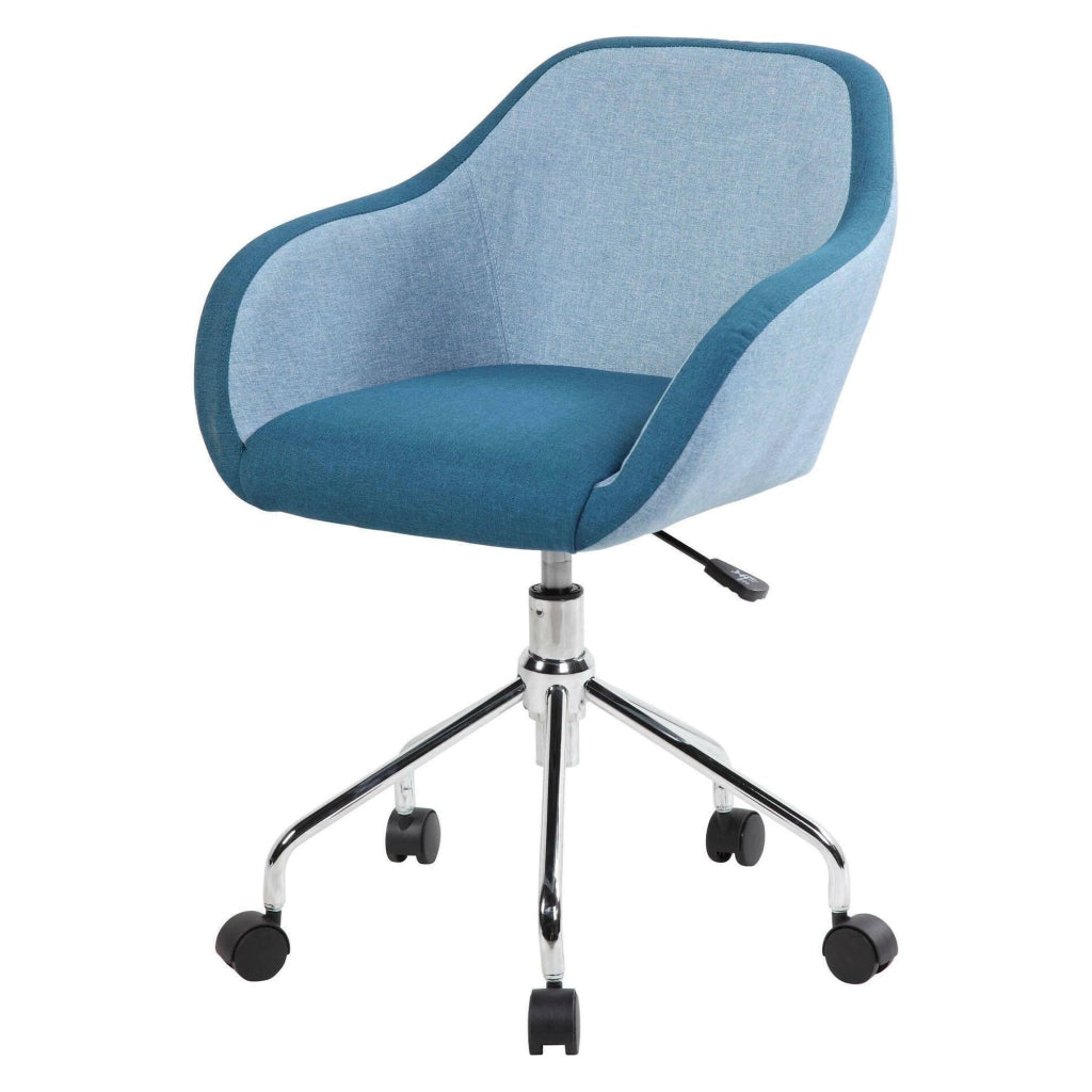 Sedia da ufficio Bardello, Poltrona operativa da ufficio, Seduta ergonomica da ufficio, 56x58h77/84 cm, Blu