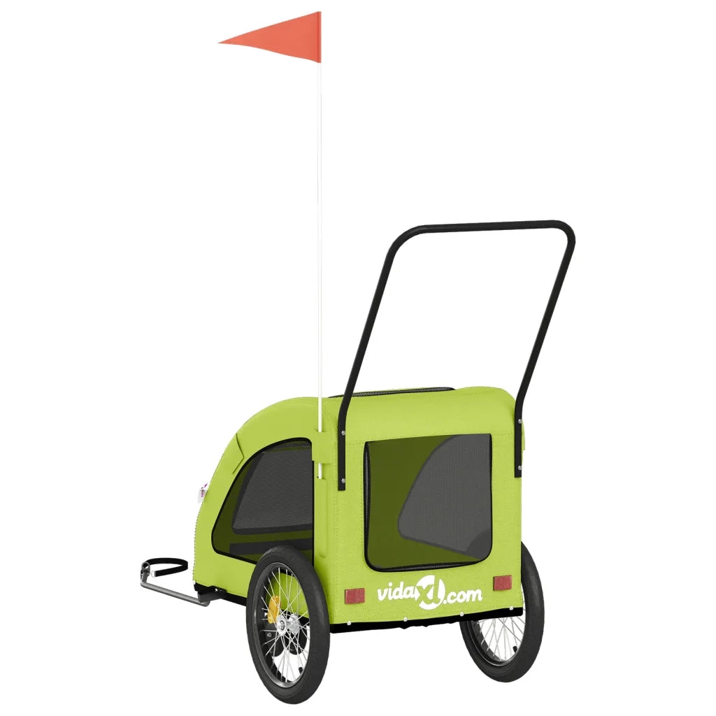 Rimorchio da Bici per Animali Verde Oxford e Ferro CFW2179707