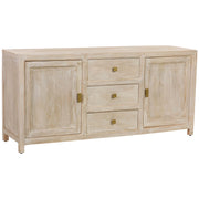 Credenza in legno beige con 3 cassetti e 2 ante 160x43x75h cm