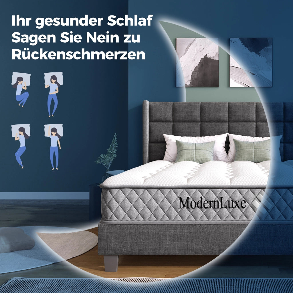 LETTO Contenitore 140x200 cm in lino beige con materasso incluso