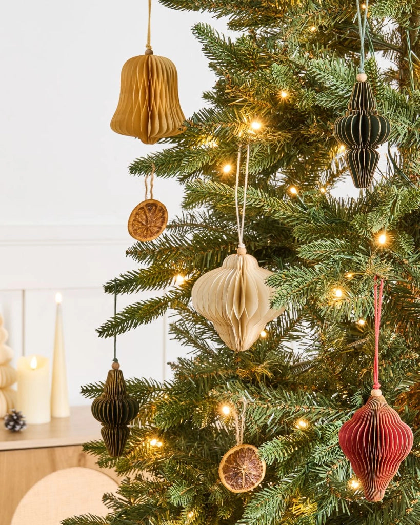 Set di 20 palline di Natale multicolori in carta a nido d'ape, decorazioni 3D da appendere per Natale