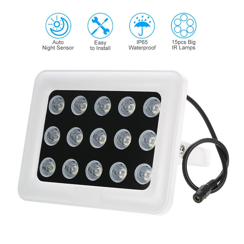 Trade Shop - Illuminatore Faretto Infrarossi Per Telecamera 15 Led Ir 900 Lm Per Telecamere -