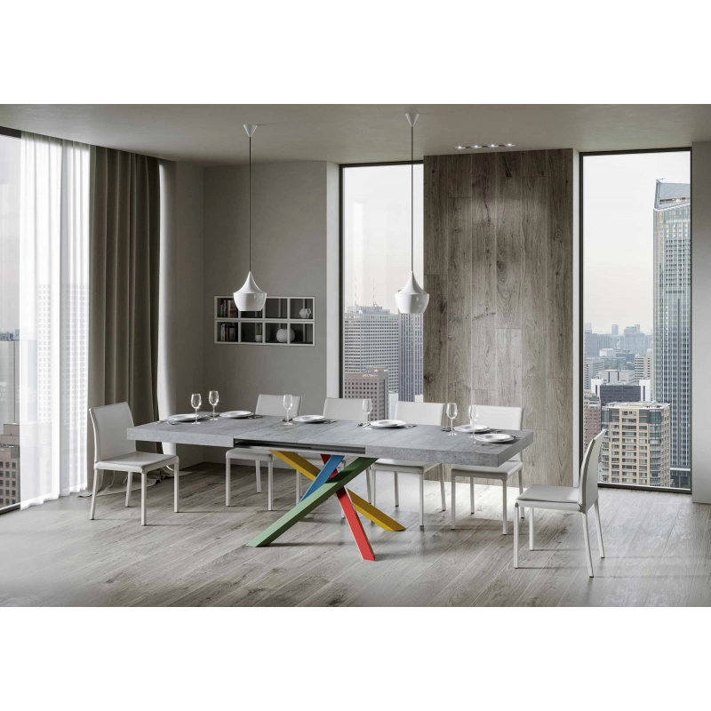 Tavolo allungabile 90x180/284 cm Volantis telaio gambe 4 colori (B) - Cemento