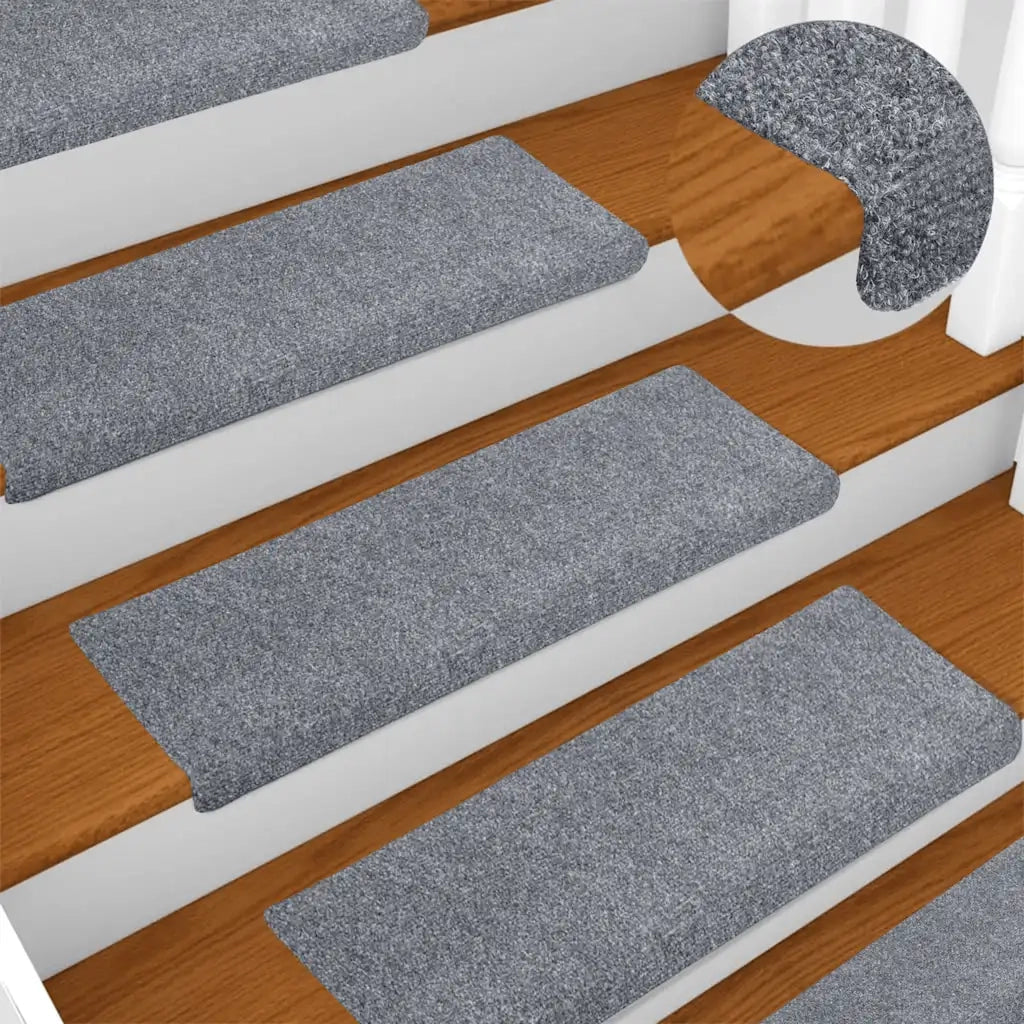 Tappetini per Scale Agugliati 10 pz 65x25 cm Grigio Chiaro cod mxl 62163