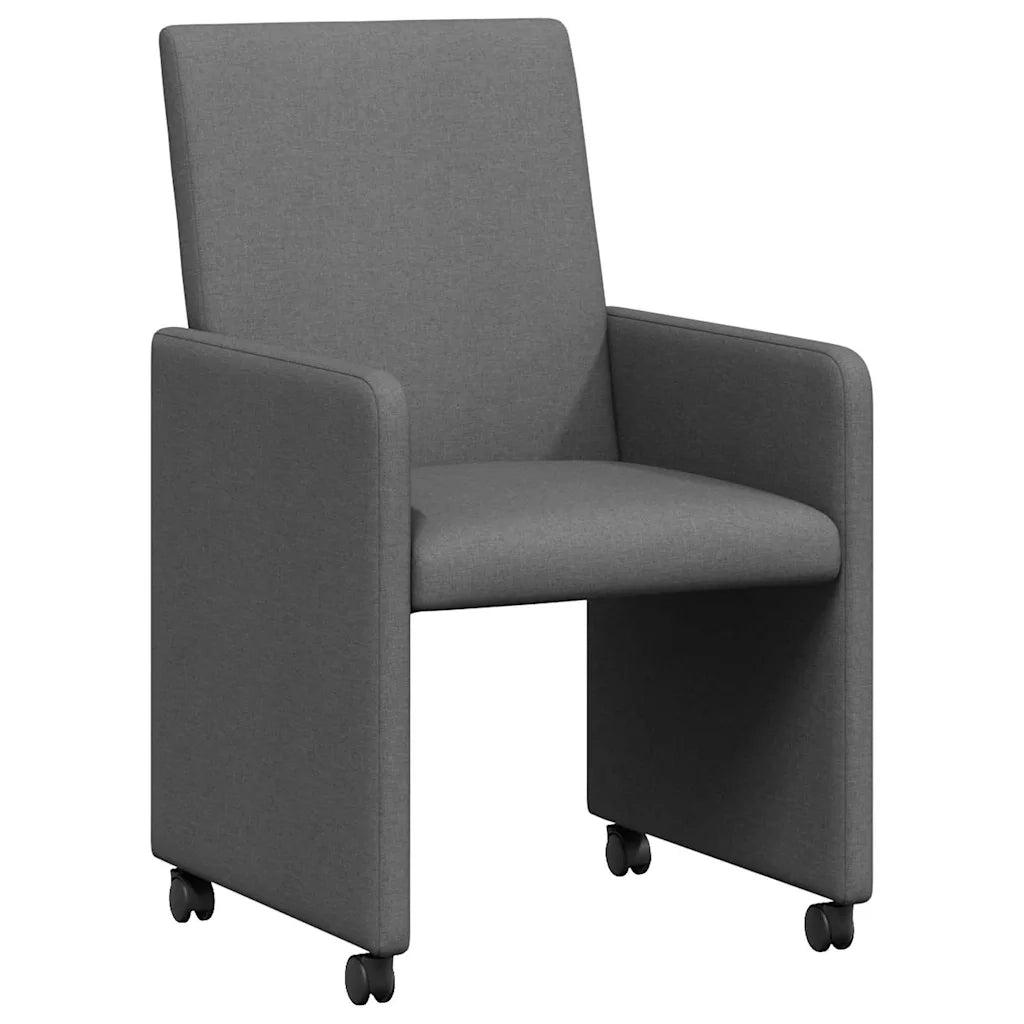 Sedie da Pranzo con Ruote 2 pcs Grigio scuro 57 x 66 x 94 cm 42017808