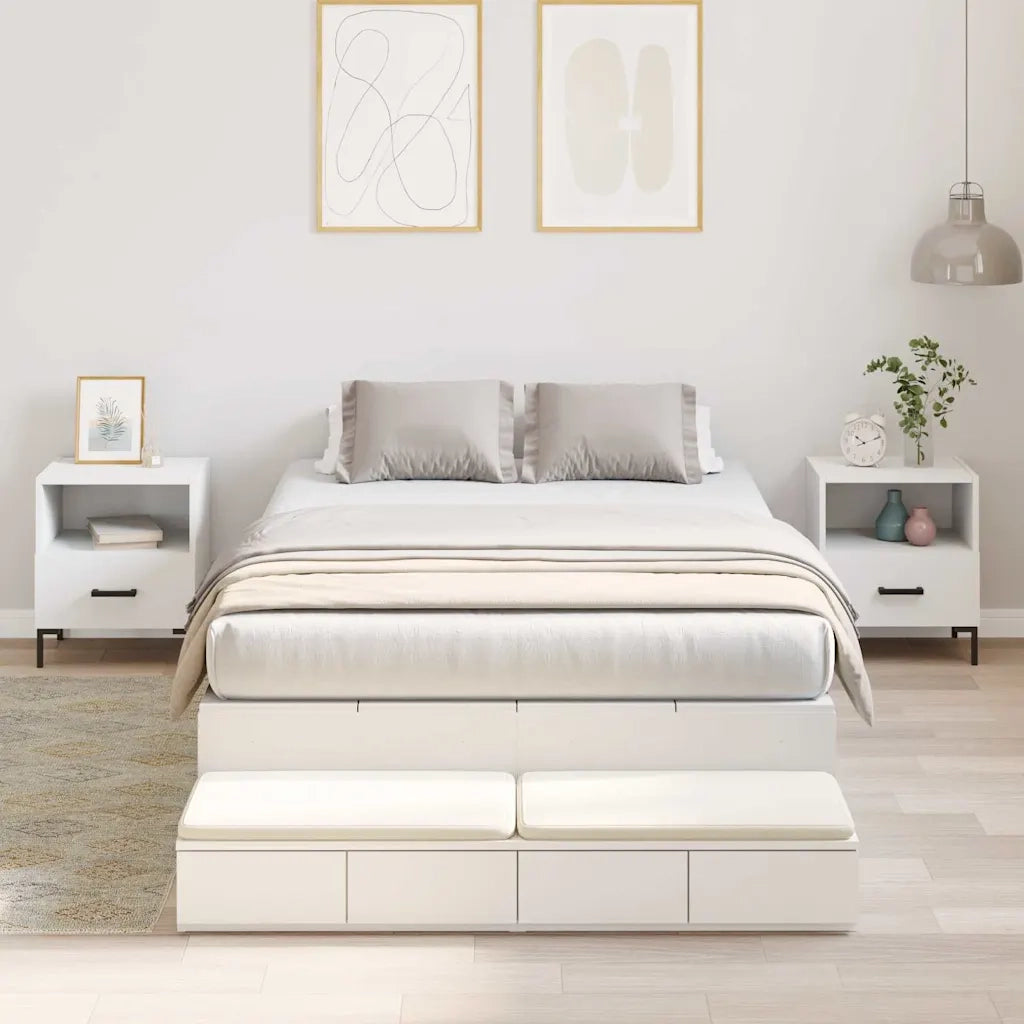 Struttura letto con contenitore Bianco 120 cm Legno multistrato 3335685