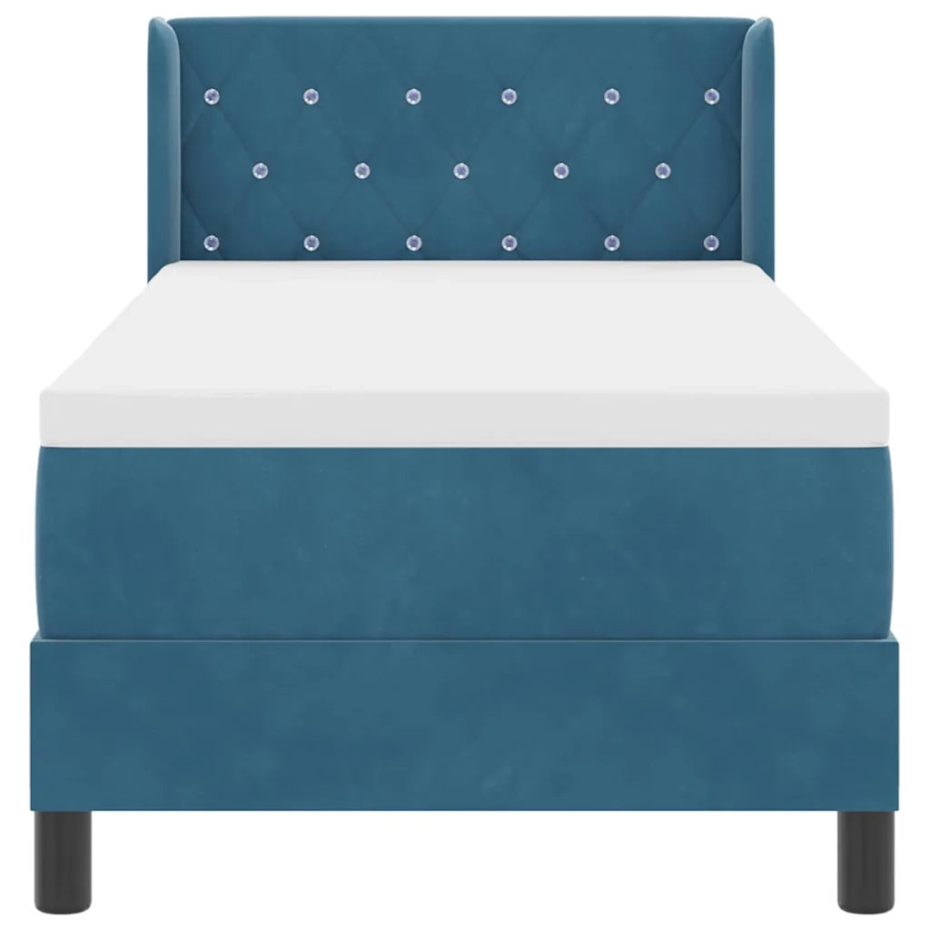 Letto a molle con testiera Blu Scuro 200 x 80 cm Velluto 3341388