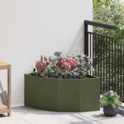 Vaso d'angolo Oliver verde 60 x 60 x 35 cm Acciaio