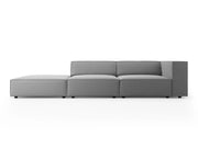 Cosmopolitan Design - Divano sinistro "Arendal" 4 posti in velluto grigio chiaro 