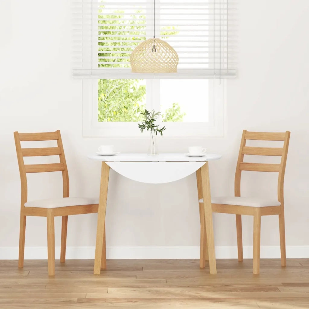 Sedie da Pranzo con Cuscini 2 pz Naturale Legno Massello Hevea 4102517