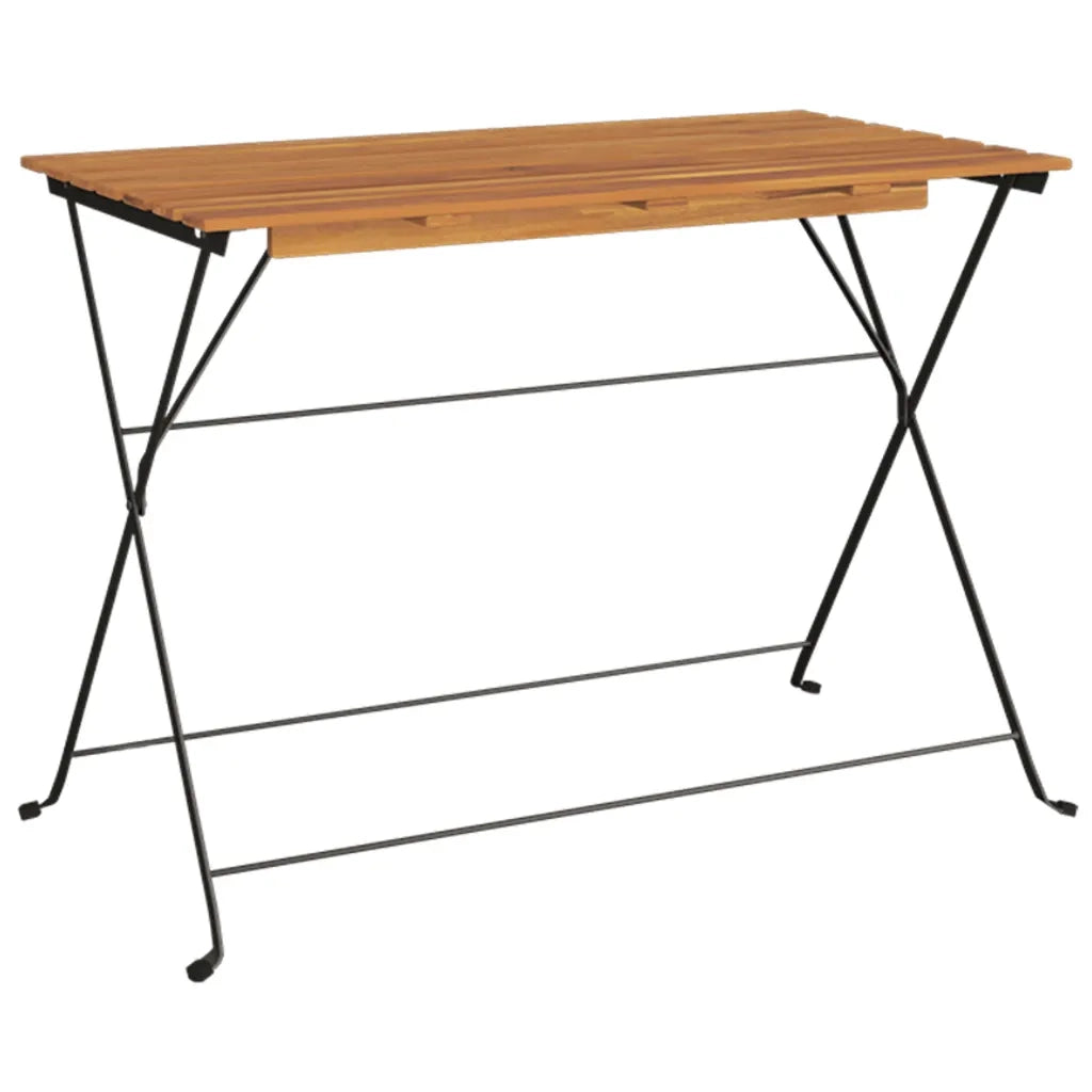 Set Bistrò Pieghevole 7pz in Legno Massello di Acacia e Acciaio 3152099