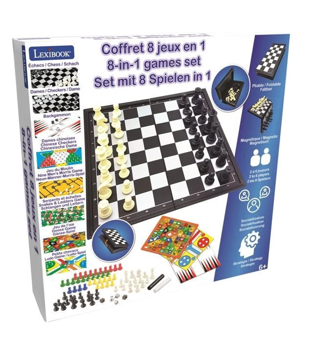 Gioco da tavolo magnetico - 8 giochi in 1 scatola