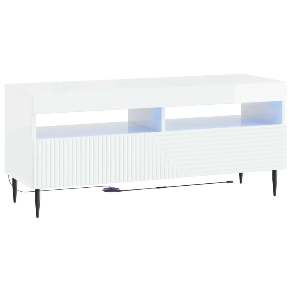 Mobile TV LED a 3 pezzi Bianco Lucido Legno ingegnerizzato 3416681