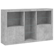 Buffet credenza cassettiera armadio mobile contenitore organizer per cucina soggiorno salotto con luci LED 162 x 37 x 100 cm grigio 02_0029979