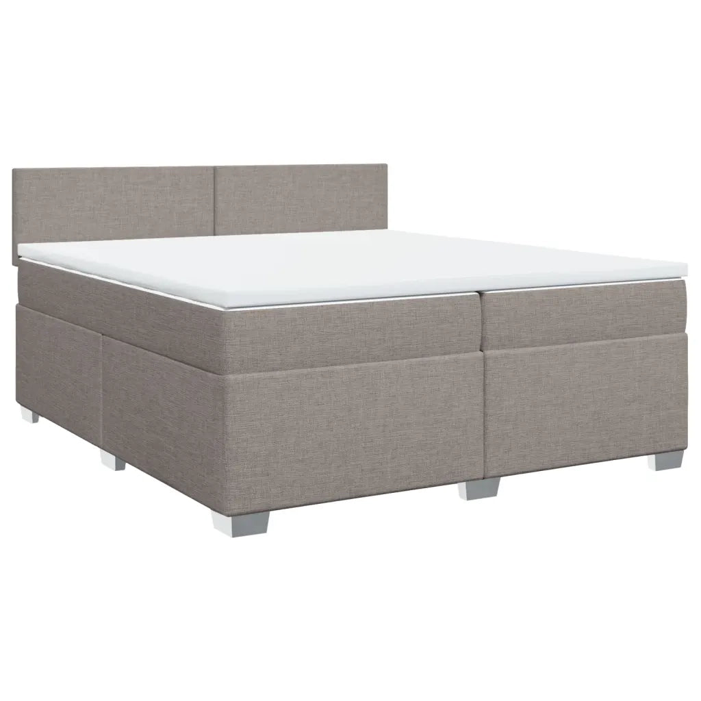 Giroletto a Molle con Materasso Tortora 200x200 cm in Tessuto