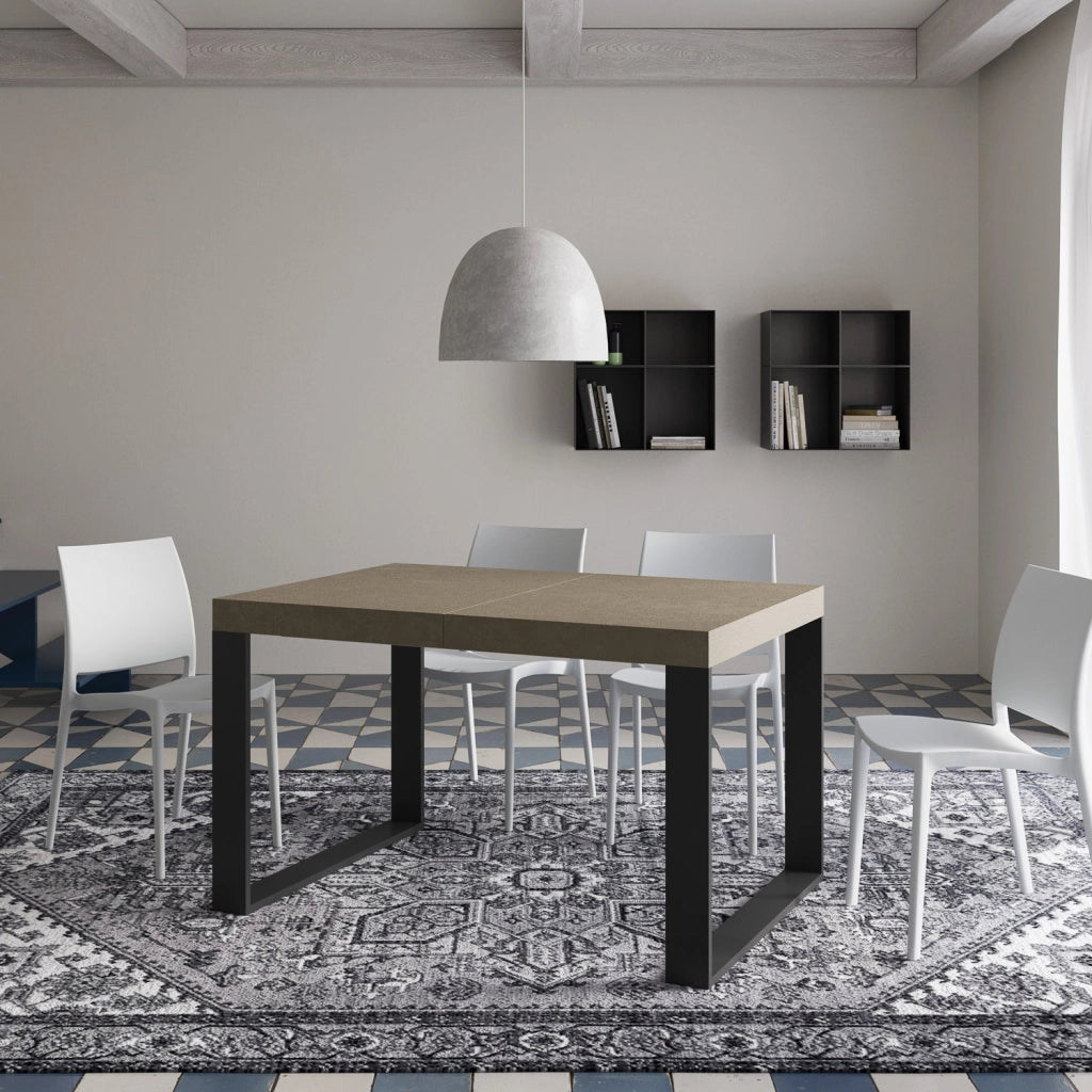 Tavolo Allungabile 120/380x90 cm Tecno Premium Tortora Gambe Antracite