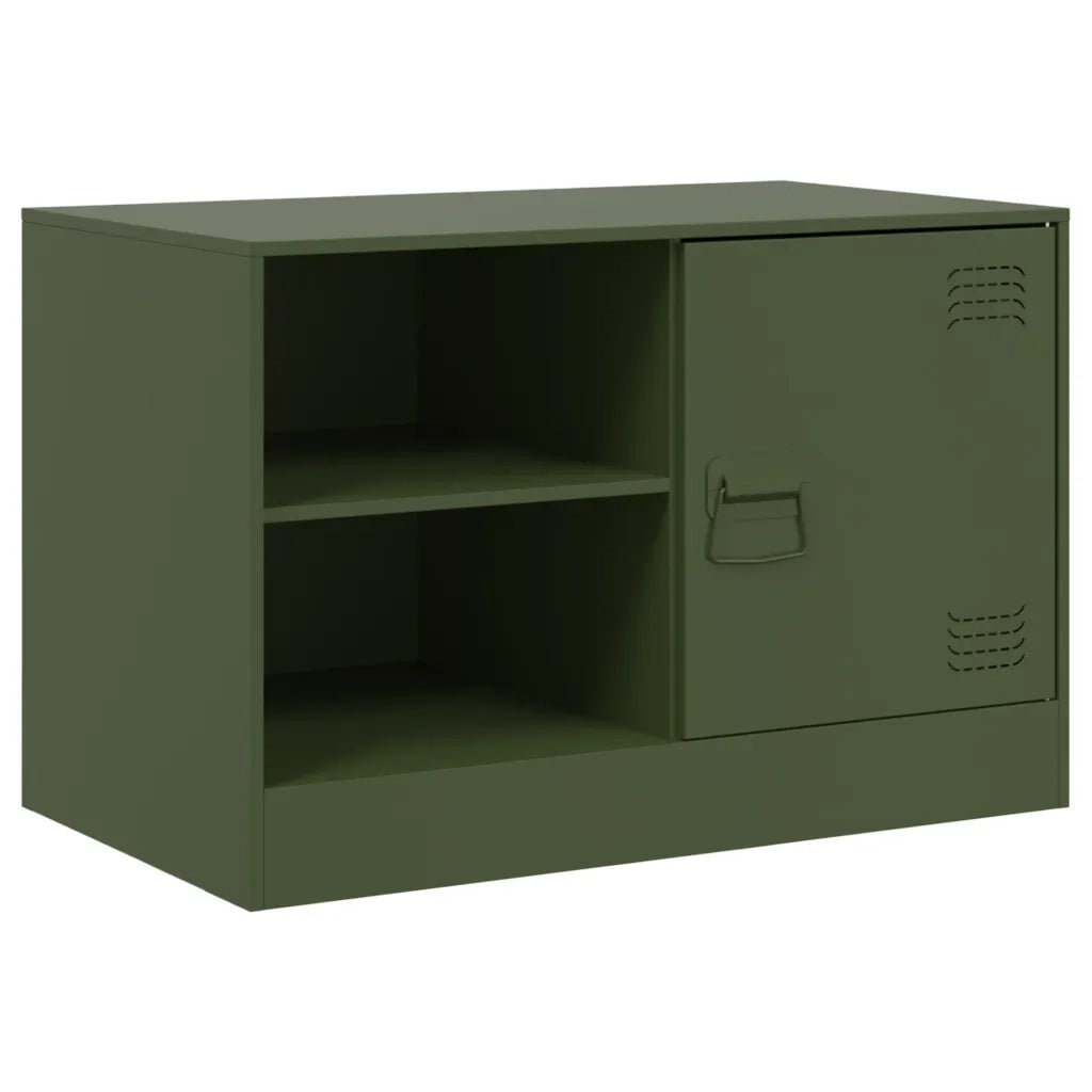 Mobile TV Verde Oliva 67x39x44 cm in Acciaio 841699