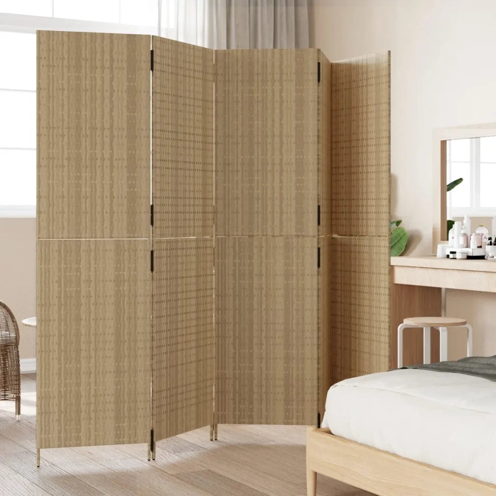 Divisorio per Ambienti a 5 Pannelli Beige in Polyrattancod mxl 109801