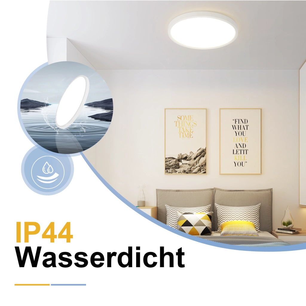 ZMH Lampada da soffitto plafoniera LED rotonda bianca 30 cm 24W per cucina camera letto corridoio