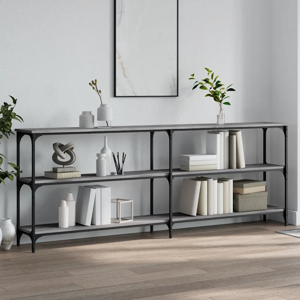 Tavolo Consolle Grigio Sonoma 200x29x75 cm in Legno Multistrato 834113