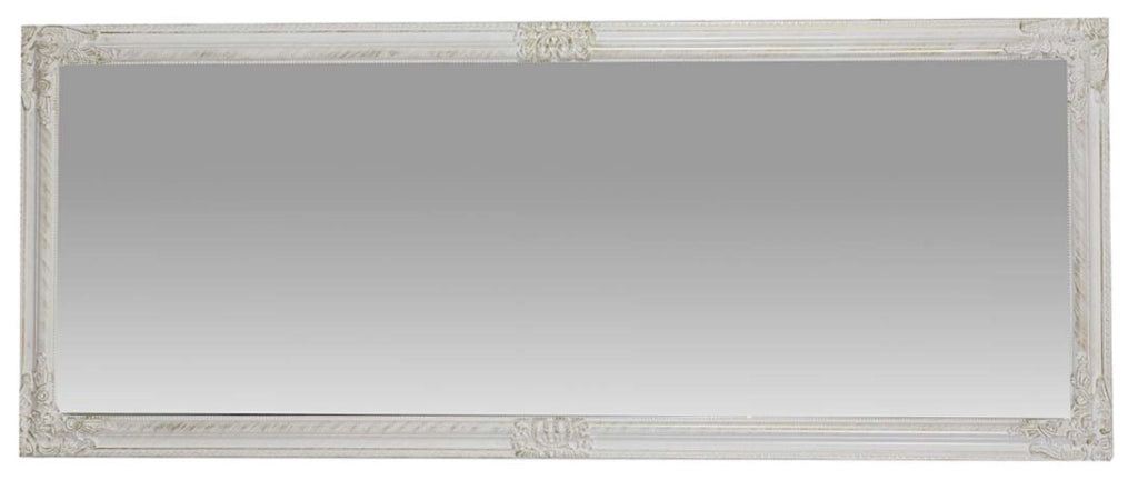 Biscottini Specchiera da parete e appendere verticale/orizzontale fin. bianco anticato con rifiniture in oro