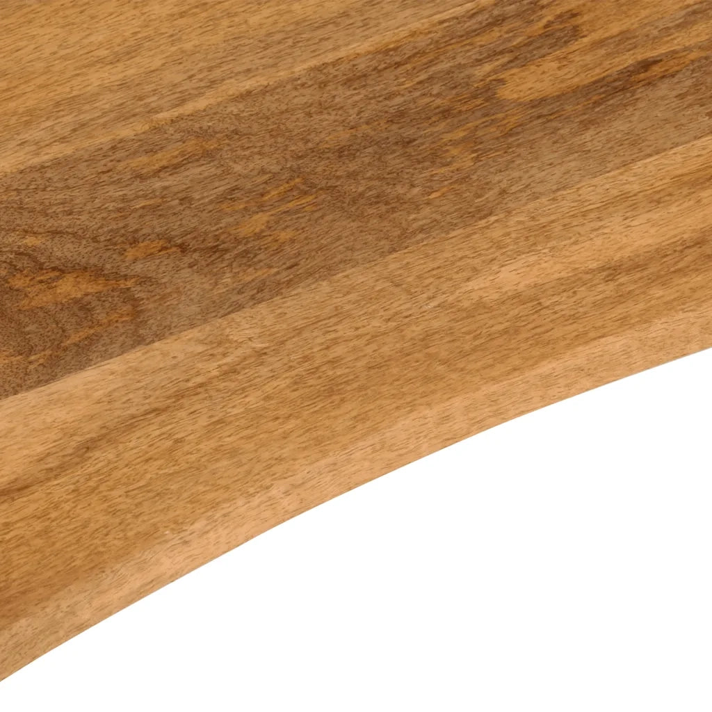 Piano Scrivania con Curva 110x80x2,5cm Massello Grezzo di Mango