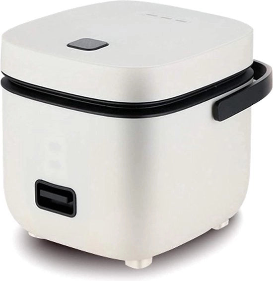 Cottura a vapore 1,2 l con contenitore a vapore - Anticorrosivo - Protezione contro alte temperature - Comando a pulsante unico Perfetto per una o due persone per cucinare riso, carne, pasta o zuppa (Bianco)