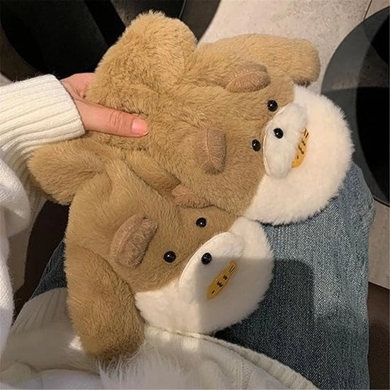 Manopole in Plush per Bambini con Faccia da Birra e Capelli