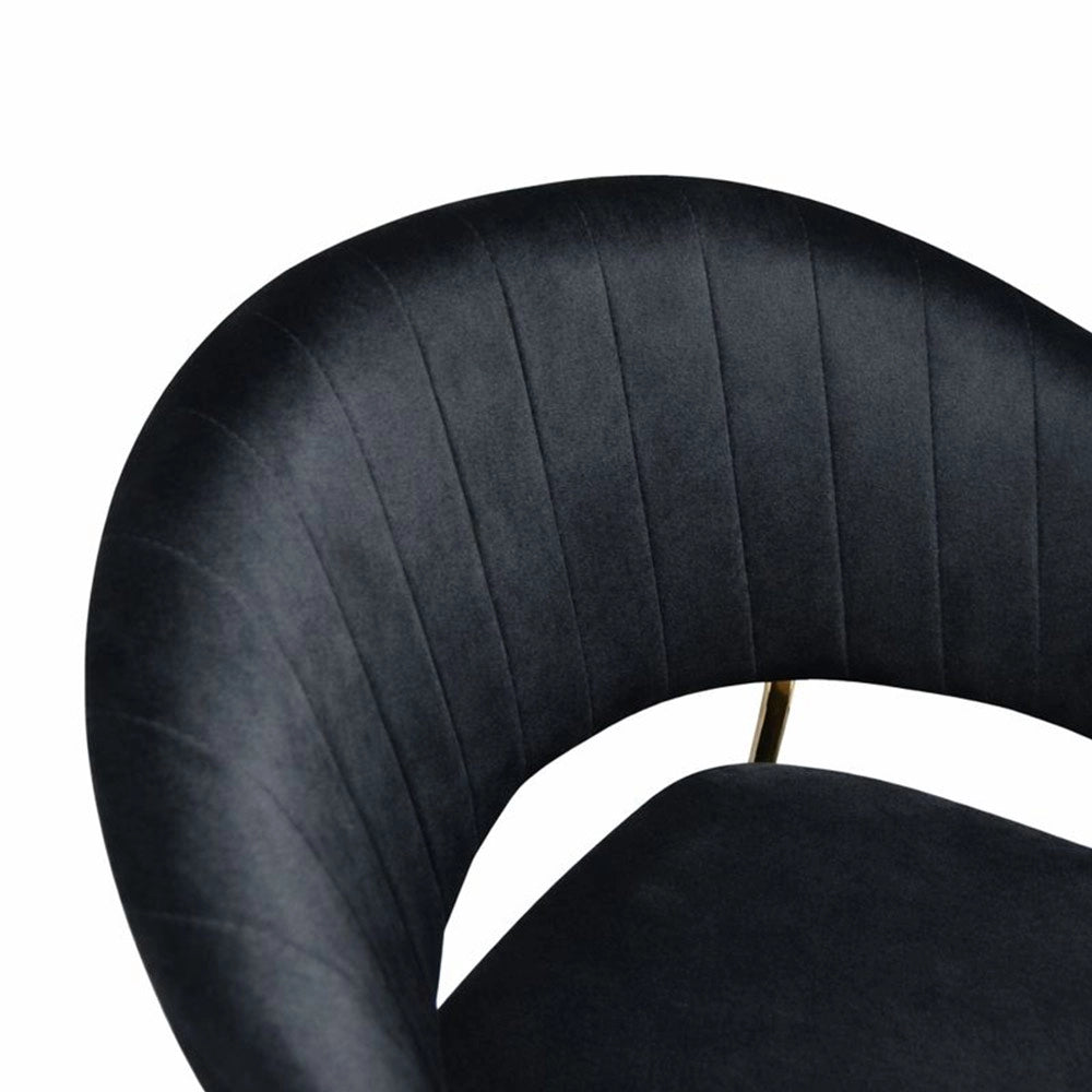 Sedie da sala da pranzo set da 4 Aurelia con schienale in velluto nero