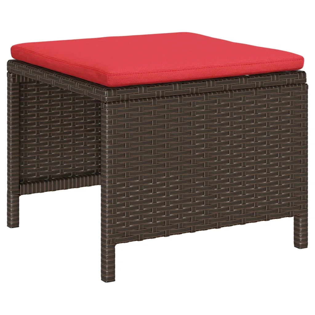 Set Divano da Giardino 6 pcs Marrone e Rosso polyrattan 4104707