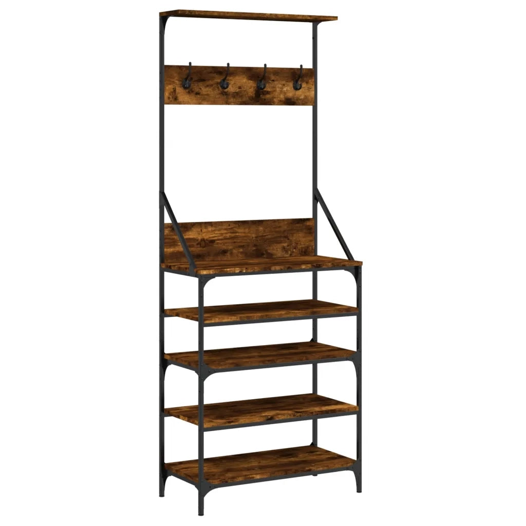 Appendiabiti con Porta Scarpe Rovere Fumo 70x34x184 cm CFW4675360