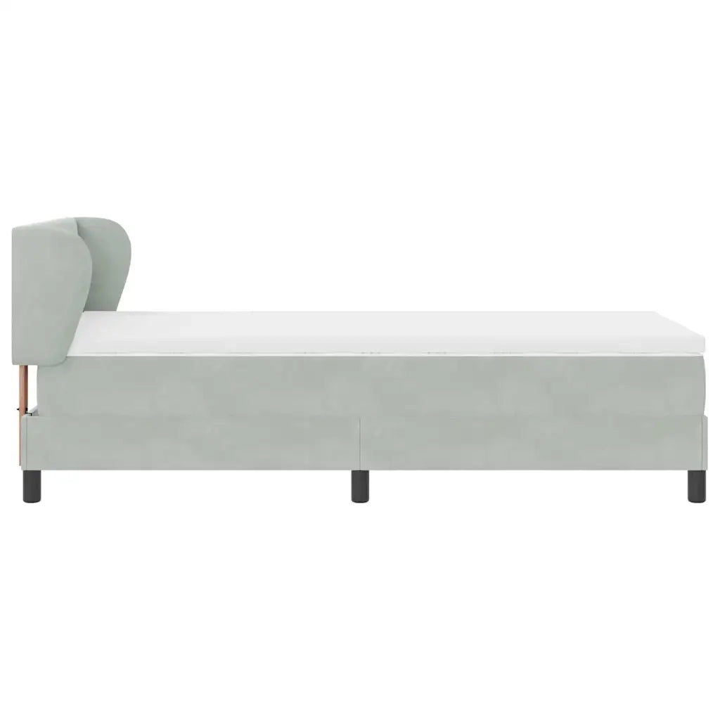 Letto a molle con materasso-Struttura Letto con Materasso Grigio chiaro 90 x 200 cm Velluto 235642