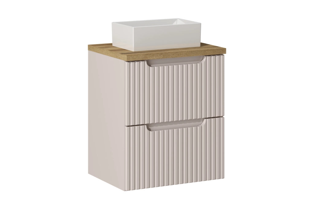 Set mobili bagno 50 cm con piano e lavabo da appoggio Gaja Nova Cashmere 50 x 1401 x 40 cm