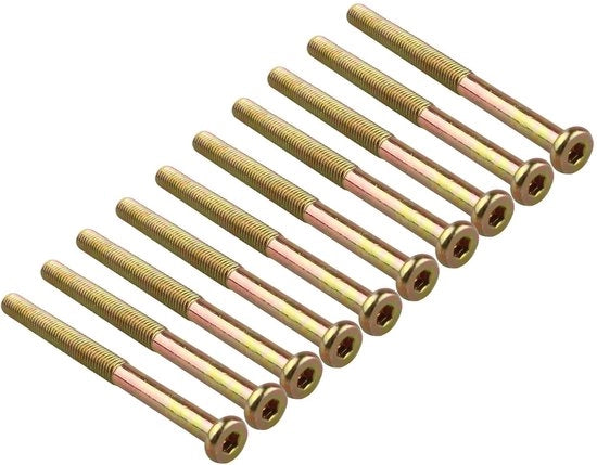 Viti interni a testa quadrata 10 pezzi - Lunghezza 100 mm - Diametro 8 mm - Torsione 1,25 mm - Verniciato - Resistente alla corrosione - Viti