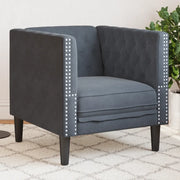 vidaXL Poltrona Chesterfield Grigio Scuro in Velluto