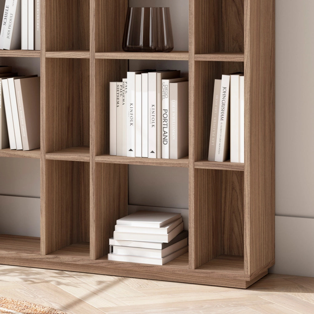 Libreria componibile Herdasa 16 vani effetto finitura noce