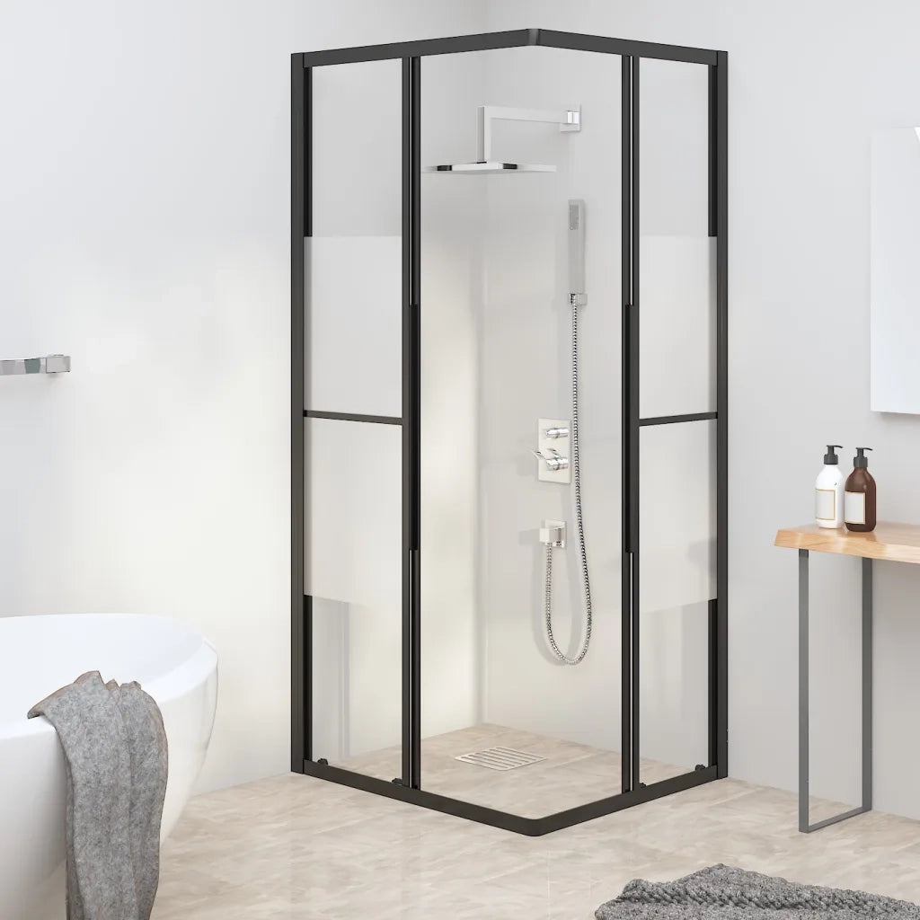 Cabina Doccia ESG Semi Smerigliato 90x70x180 cm Nera 151854