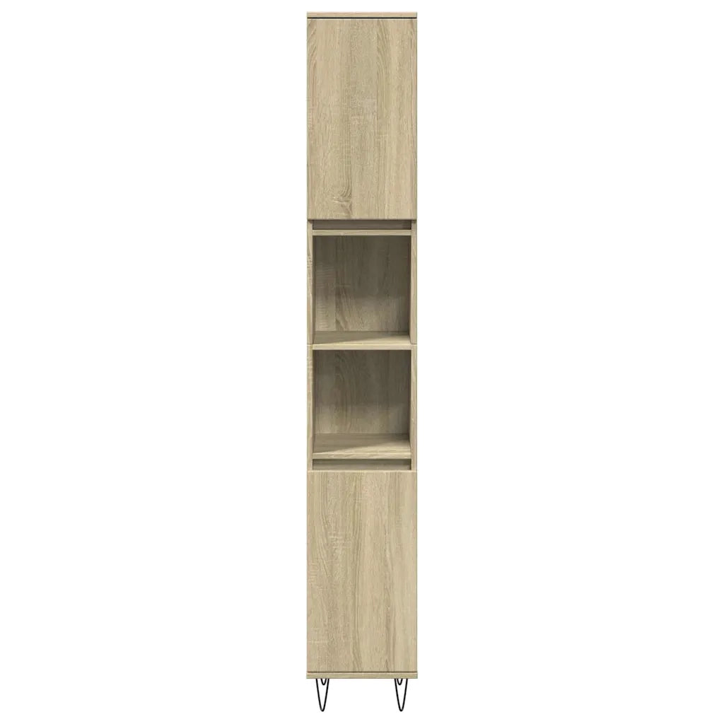 Set Mobili da Bagno 3 pz Rovere Sonoma in Legno Multistrato
